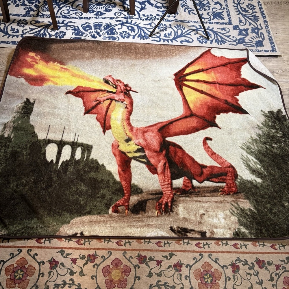 Shavel Home Luxury High Pile Oversized‎ Throw, 60 x 80 Inch, Dragon Fire Cozy